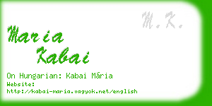 maria kabai business card